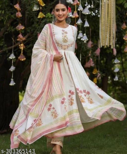 Beautiful Front Slit Anarkali Kurta Set With Dupatta