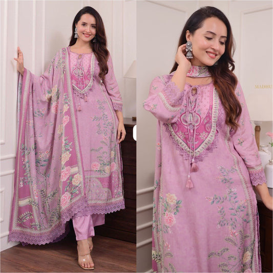 Pakistani Lacework Kurta Set with Dupatta