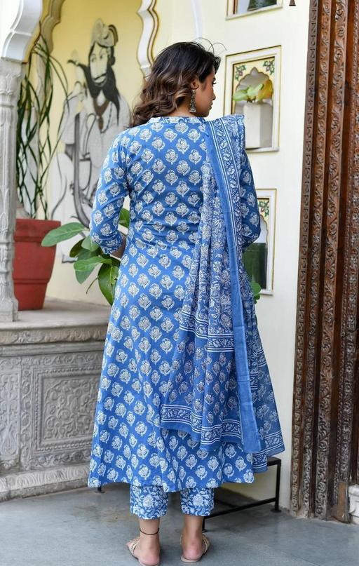 Blue Jaipur Cotton Kurta Set